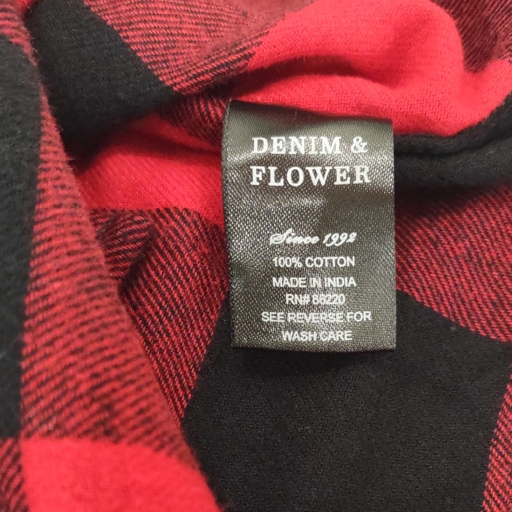 DENIM& FLOWER, Size 13/14,Kids Red and Black Plaid Shirt - Picture 17 of 17